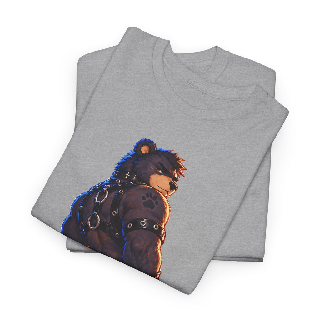 Bear Biker Graphic Tee — Retro Leather Jacket Motorcycle Bear T‑Shirt Furry fun