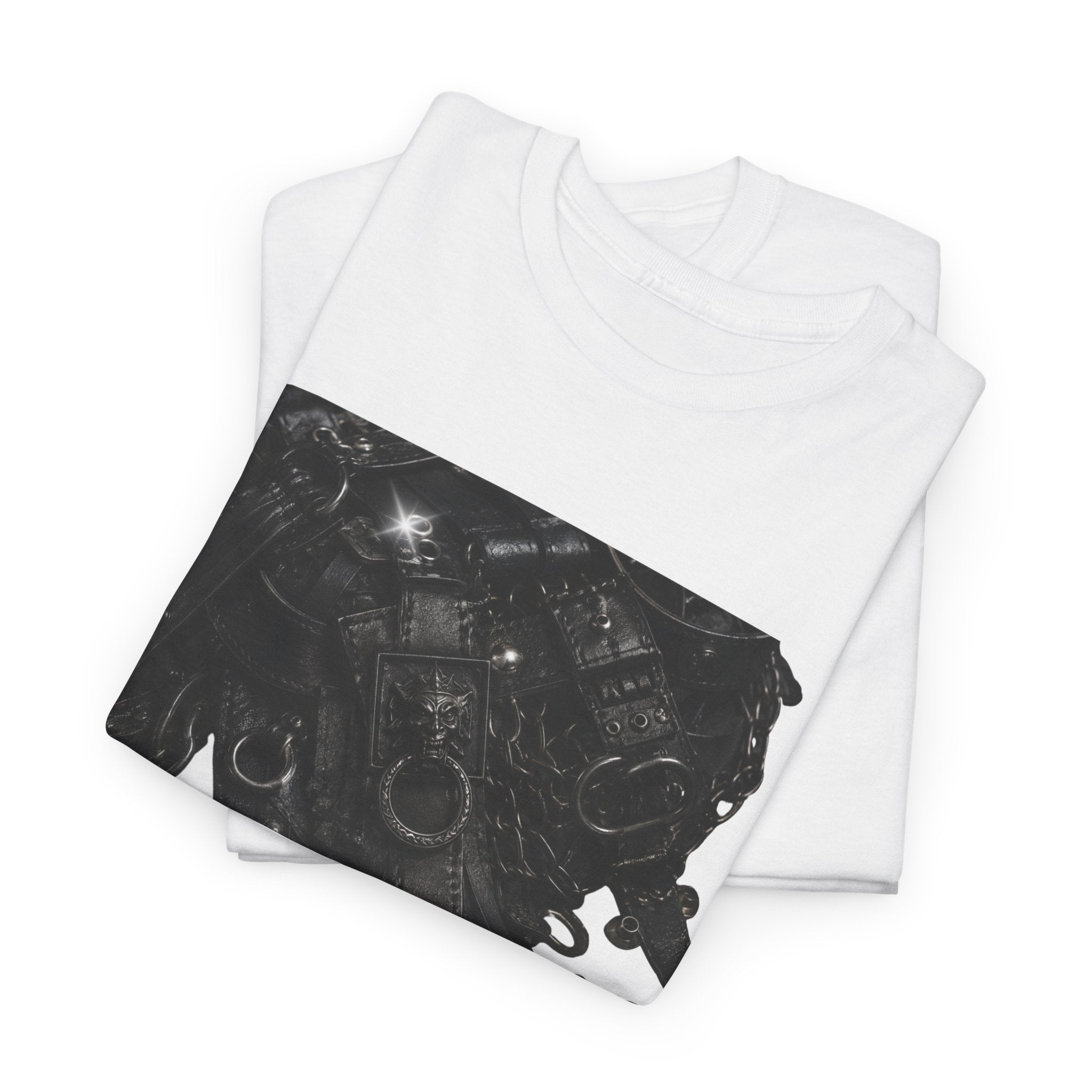 Abstract Black Ink Drip T-Shirt, Leather scraps piled as if the imply.