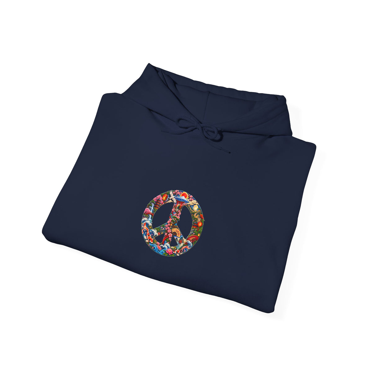 Peace Symbol Hoodie – Colorful Floral Hippie Peace Sign Pullover