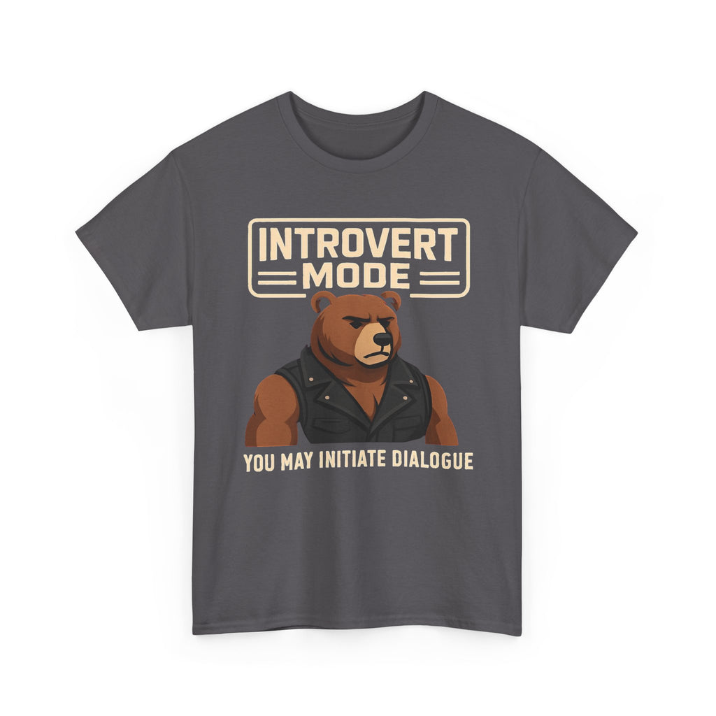 Introvert Bear T-Shirt — 'Please Start the Conversation' Graphic Tee