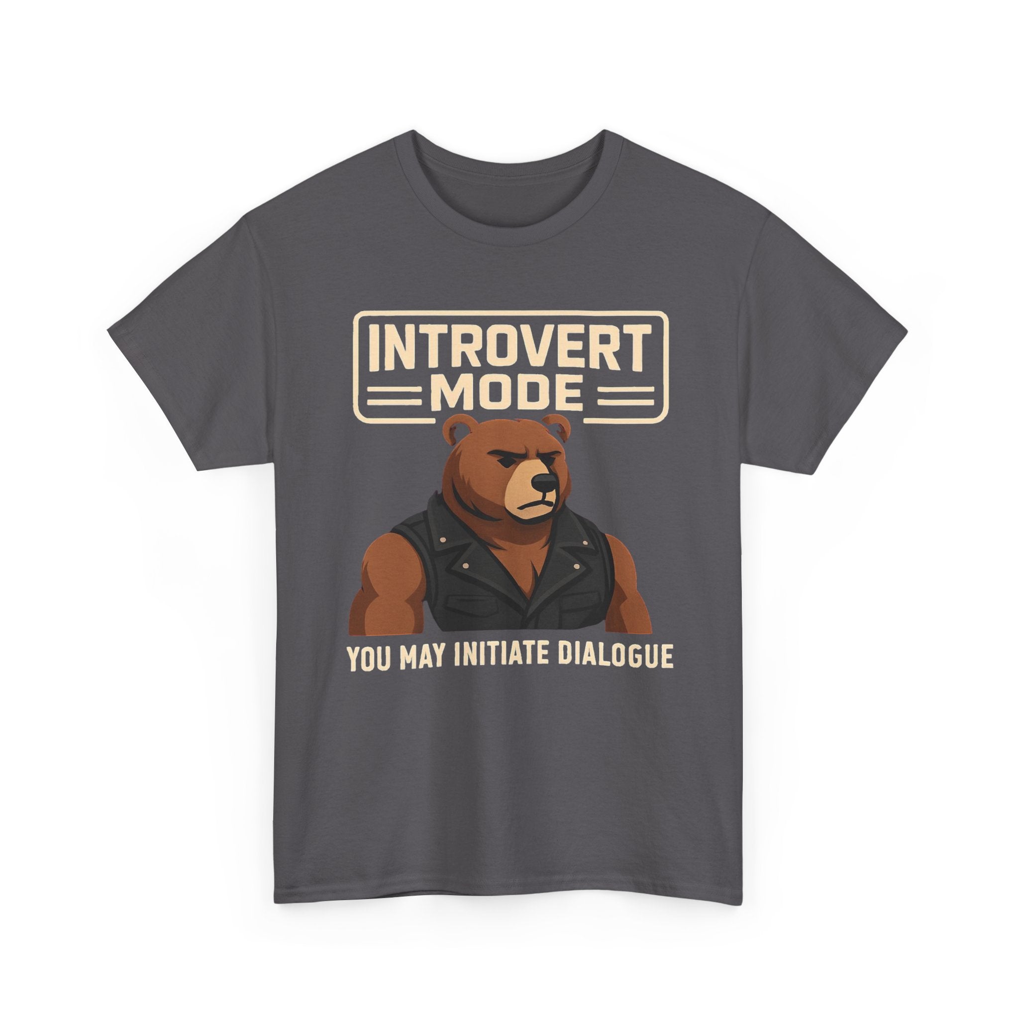 Introvert Bear T-Shirt — 'Please Start the Conversation' Graphic Tee