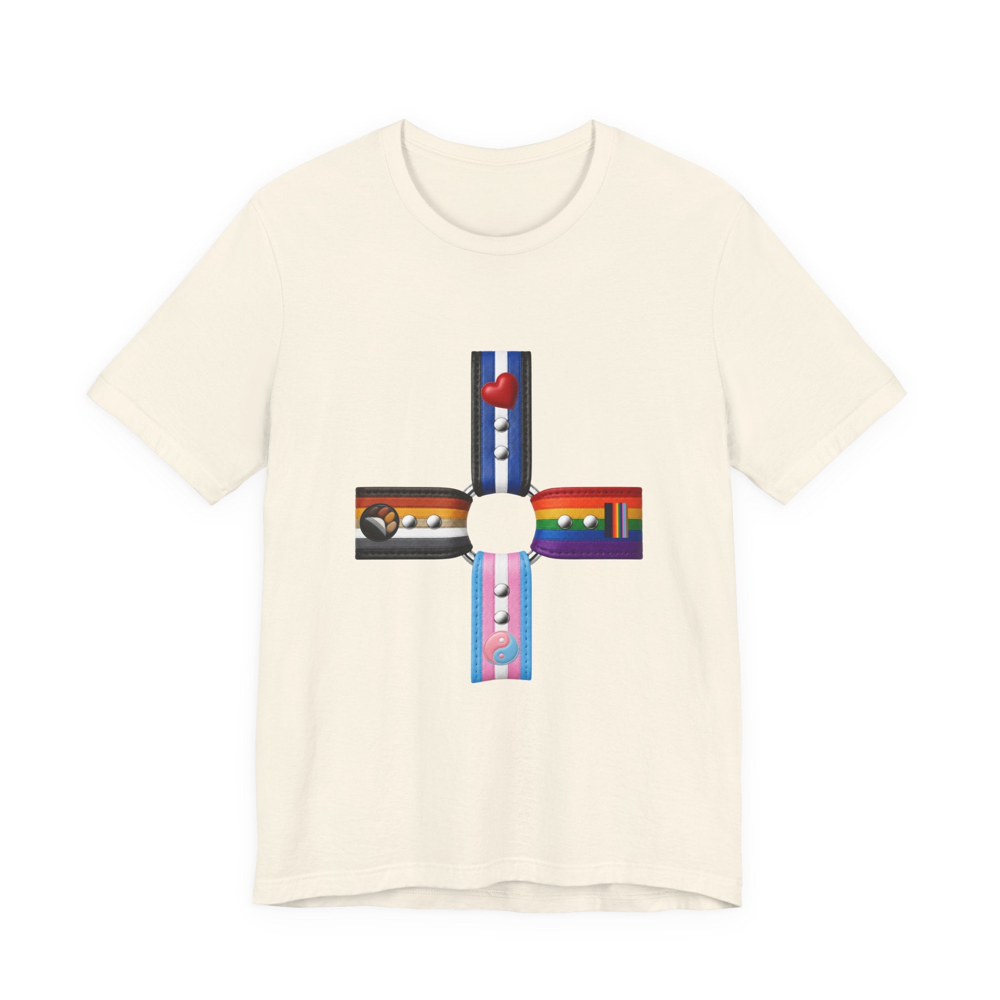 Cross of Pride T‑Shirt — LGBTQ+ Flag Collage Tee