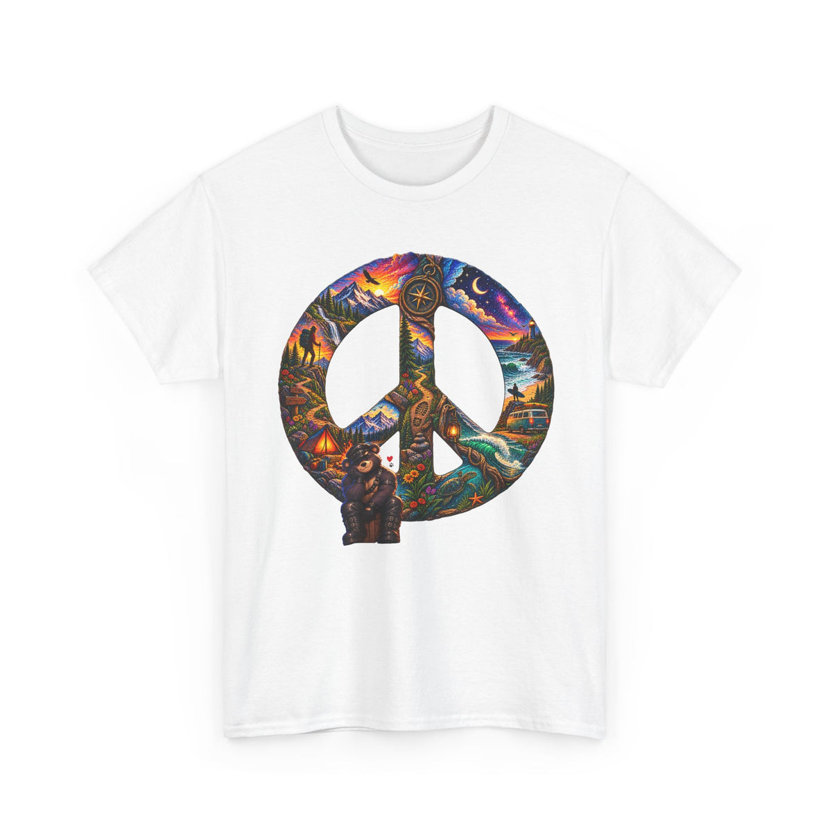 Peace Sign T‑Shirt — Psychedelic Nature Peace Symbol Tee
