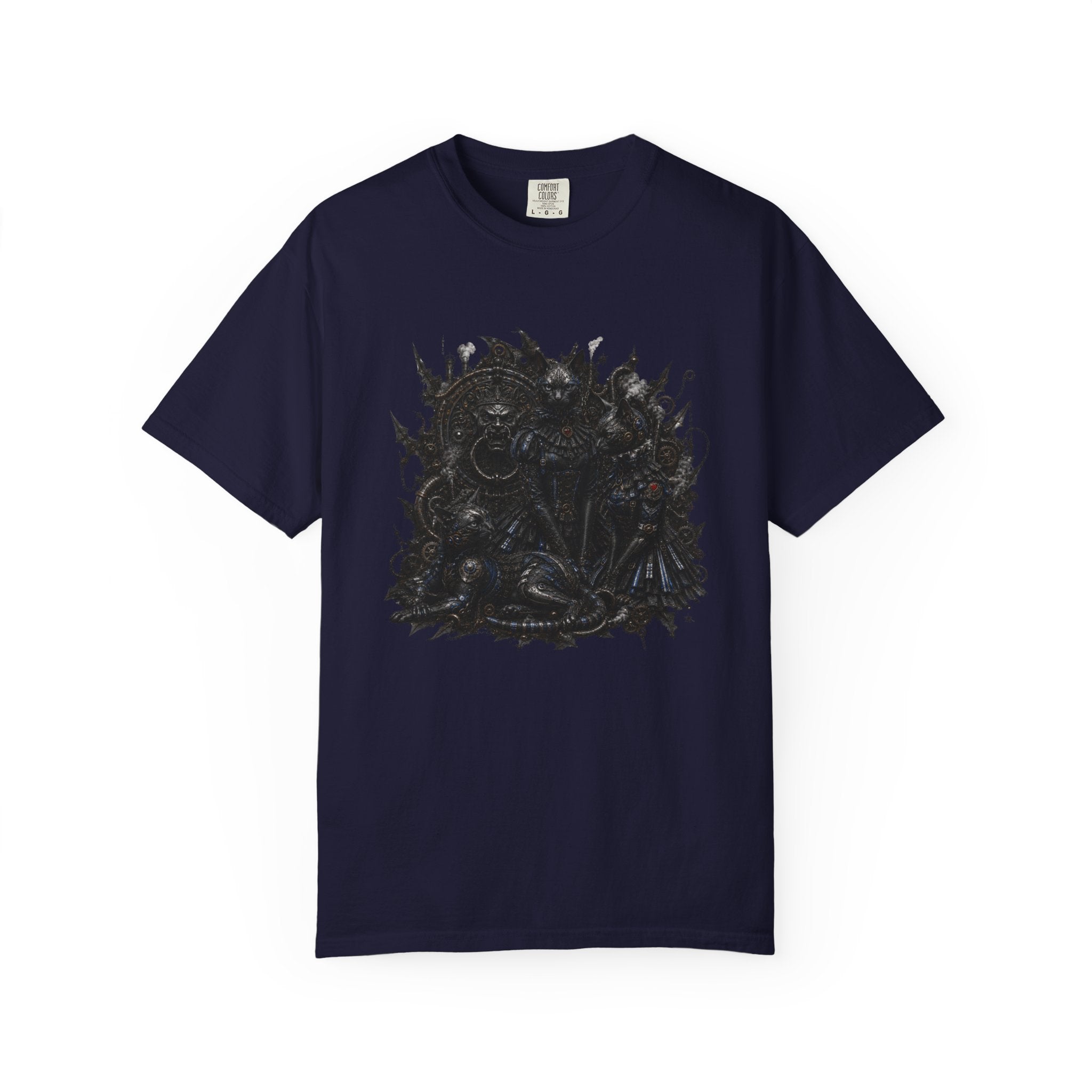 Floral Noir Graphic T-Shirt. Temple Cats. Cat people shirt. IYKYK shirt. Black cats. Steampunk cats shirt. Gothis Cats t-shirt.