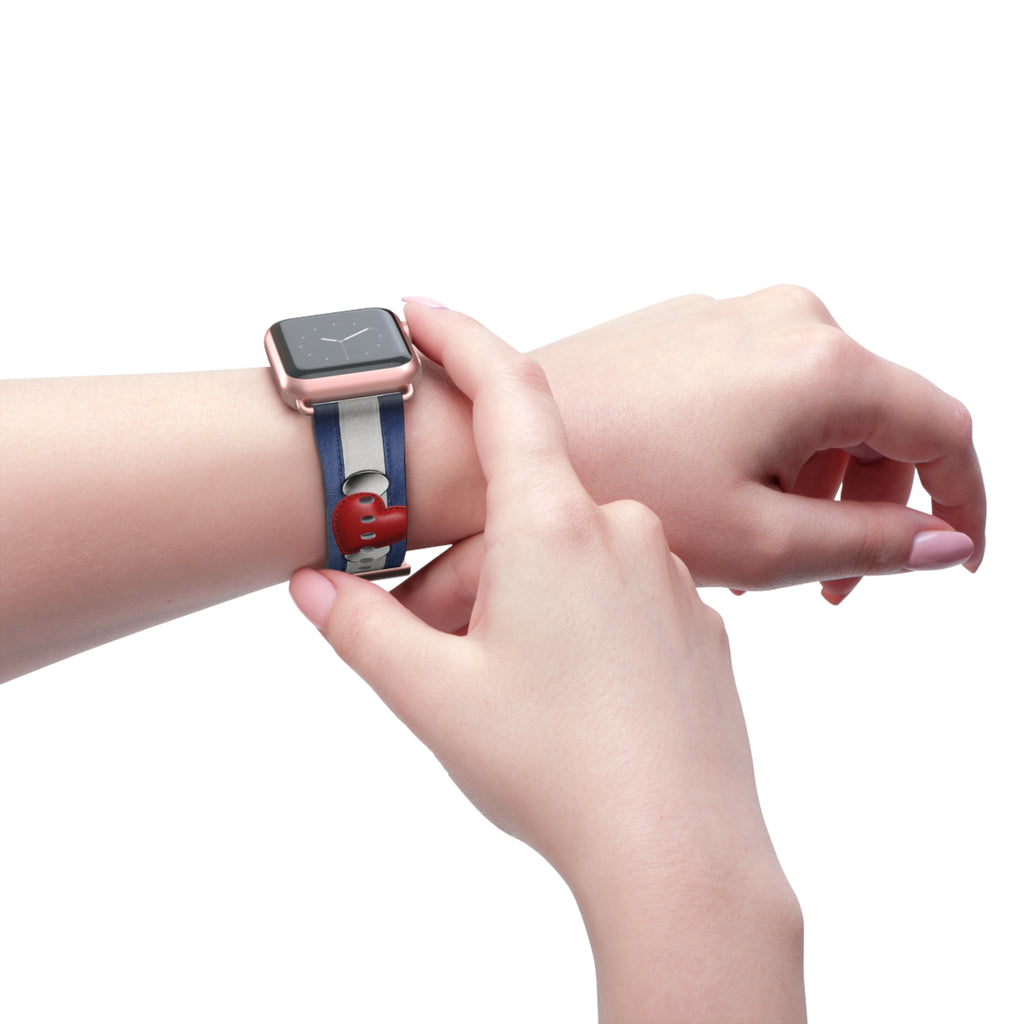 Watch Band — Blue Stripes with Water Droplets Smartwatch Band
