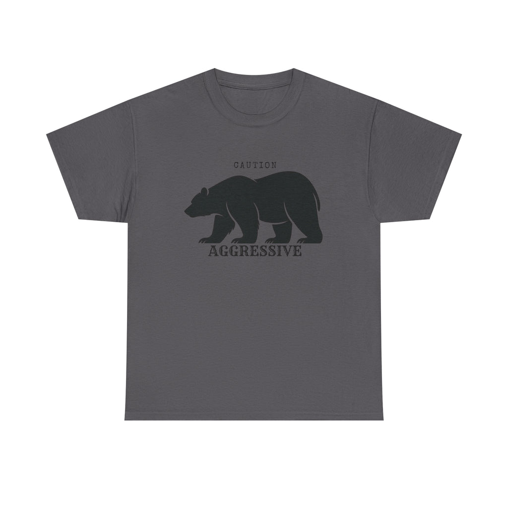 Caution Aggressive Bear T-Shirt — Graphic Warning Tee
