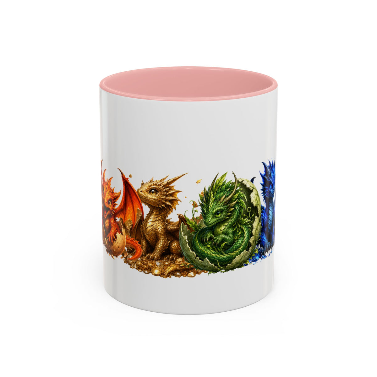 Dragon Element Accent Coffee Mug — Colorful Baby Dragon Lineup (11/15oz)