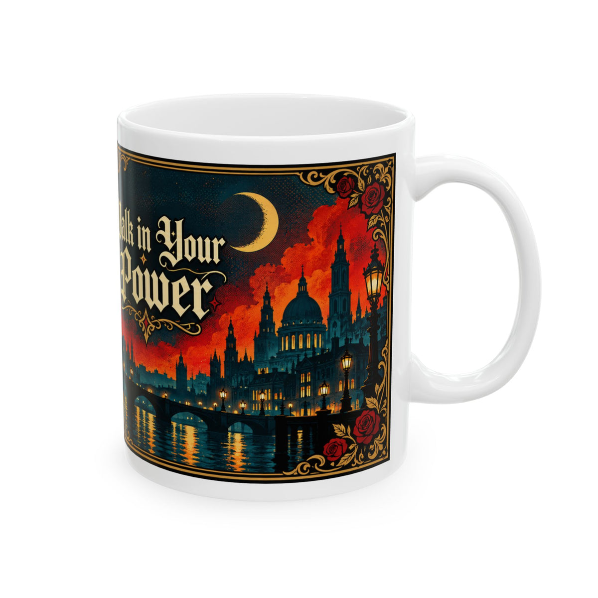 Inspirational Ceramic Mug — “Walk in Your Power” Rooted in Greatness Afrocentric Empowerment Mug