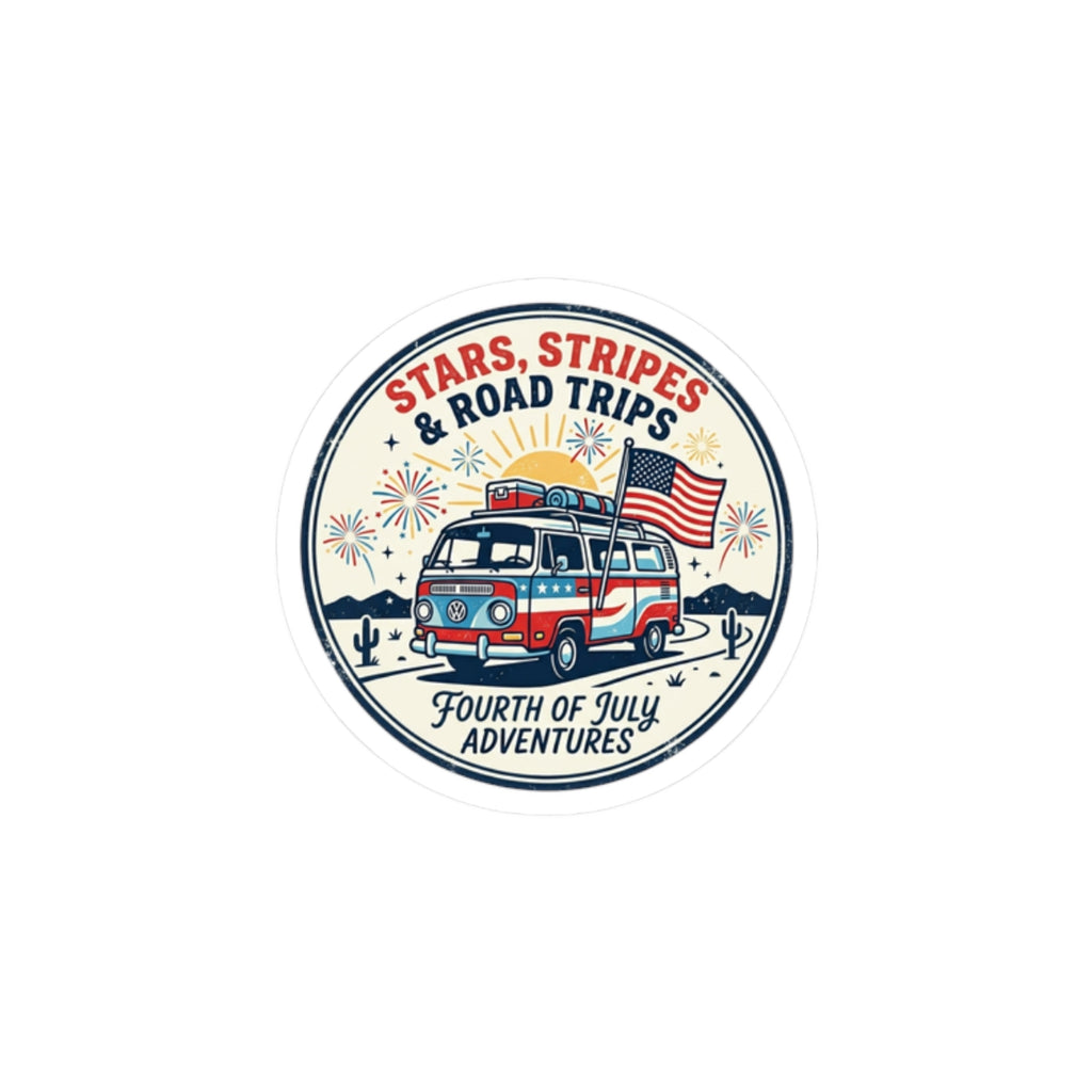 Stars, Stripes & Road Trips Kiss-Cut Stickers | vintage USA, red white blue