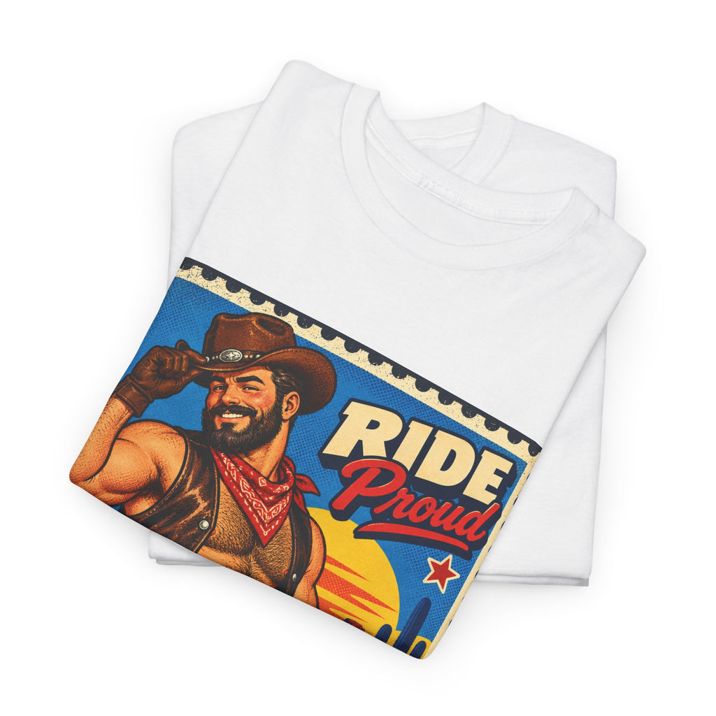 Gay Bear Shirt – Vintage Bear Pride Pin-Up T-Shirt, Retro Postage Stamp Art, LGBTQ Bear Culture Tee.