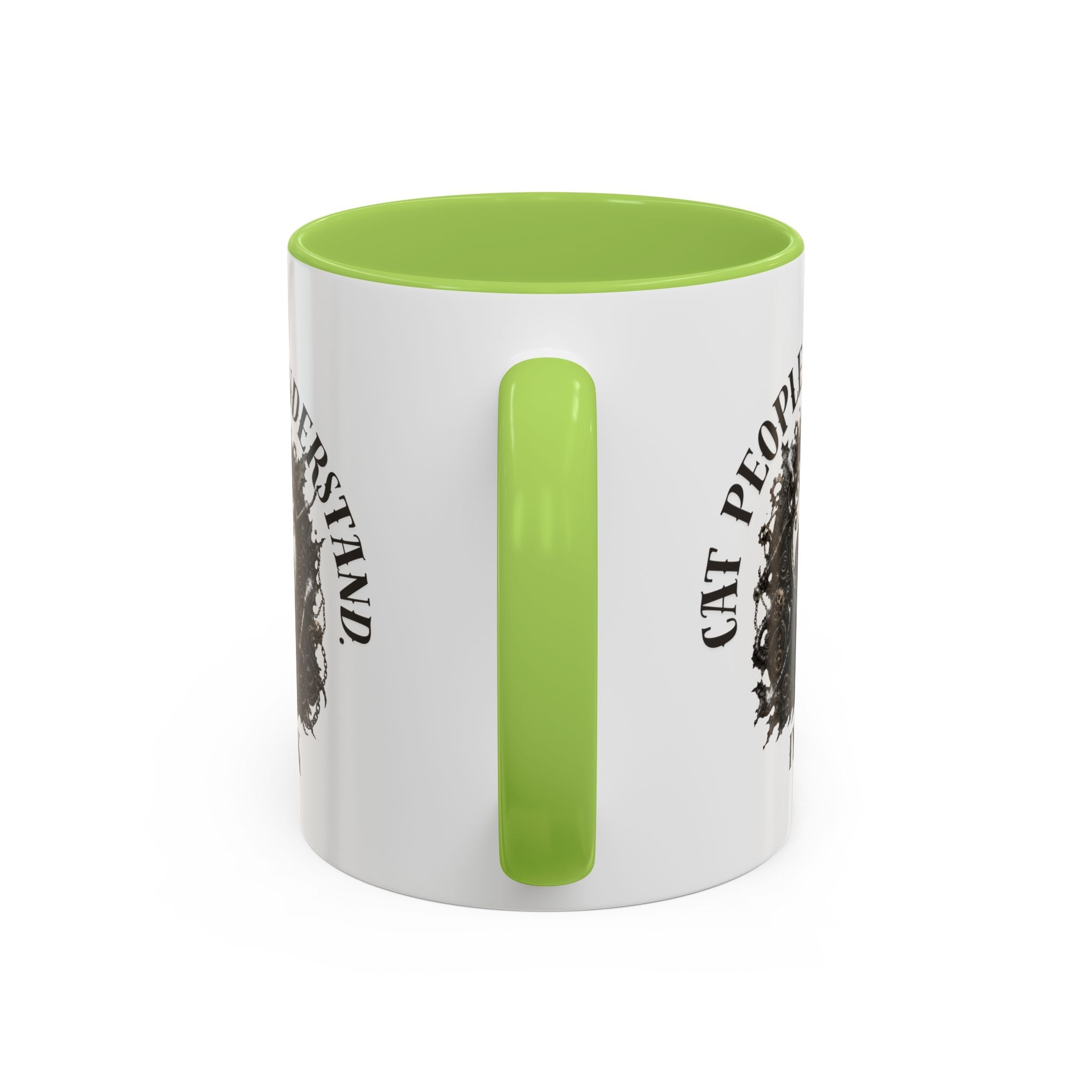 Cat People Understand Accent Mug — 'IYKYK' Black-Trim Coffee Cup. Cat lovers. Cat people. Cat mug.