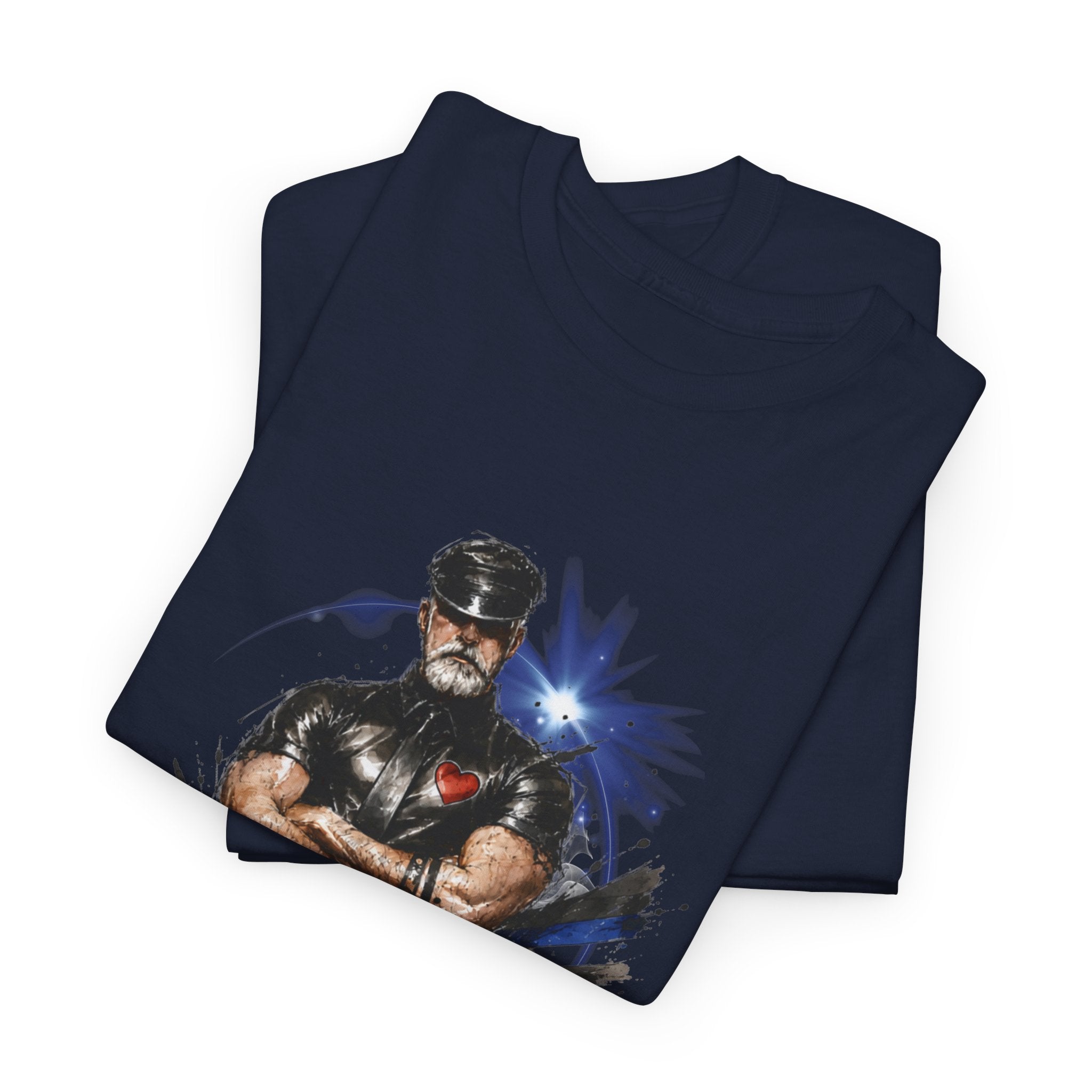 T-Shirt — "You Didn't Say Please" Leatherman graphic of an Alpha male in leather