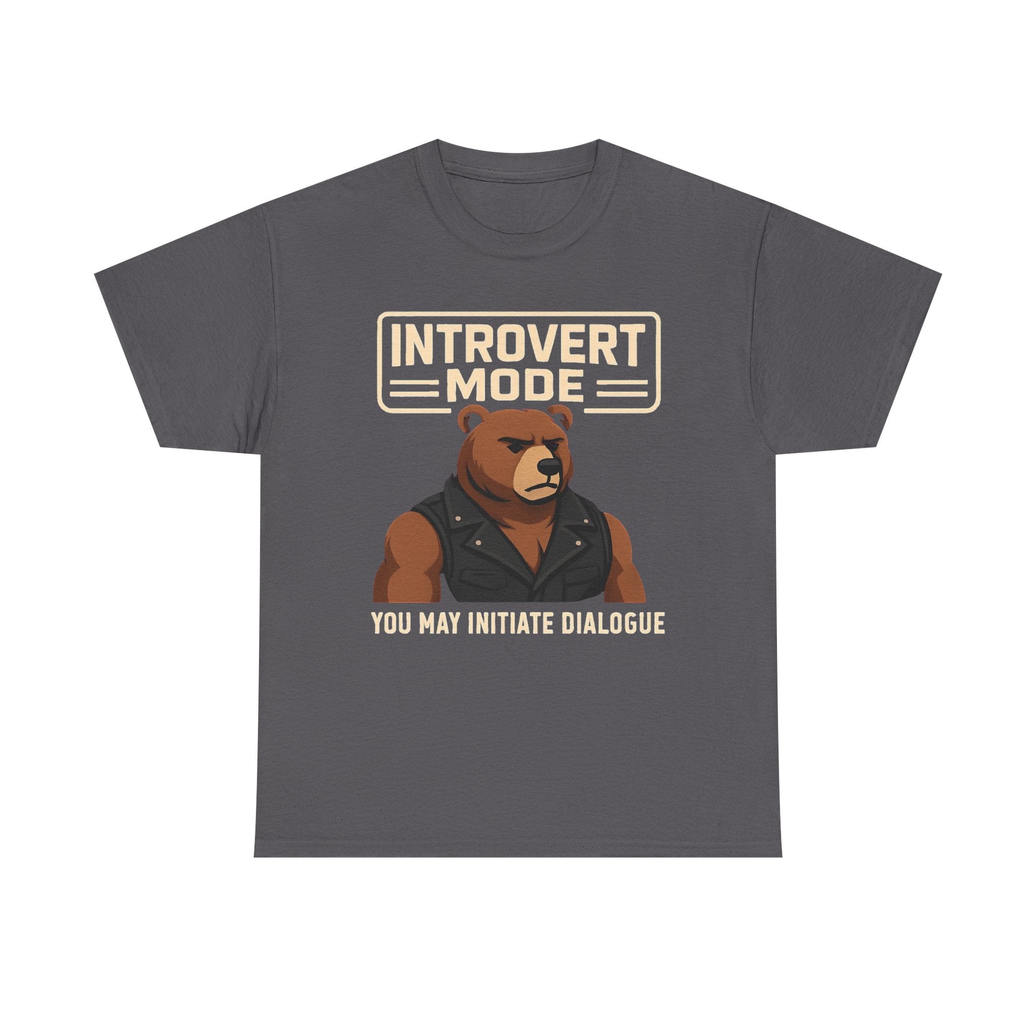 Introvert Bear T-Shirt — 'Please Start the Conversation' Graphic Tee