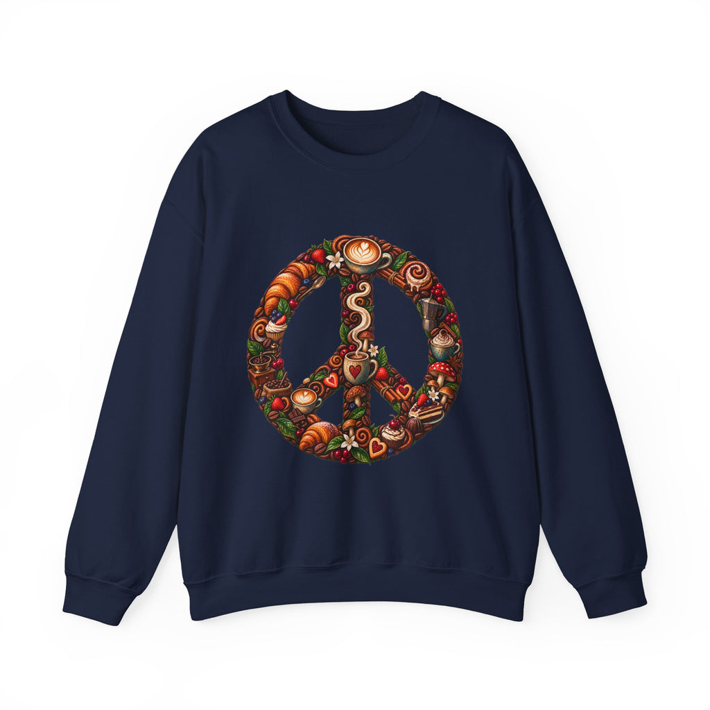 Peace Sign Floral Sweatshirt — Boho Vintage Peace Symbol Crewneck