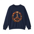 Peace Sign Floral Sweatshirt — Boho Vintage Peace Symbol Crewneck