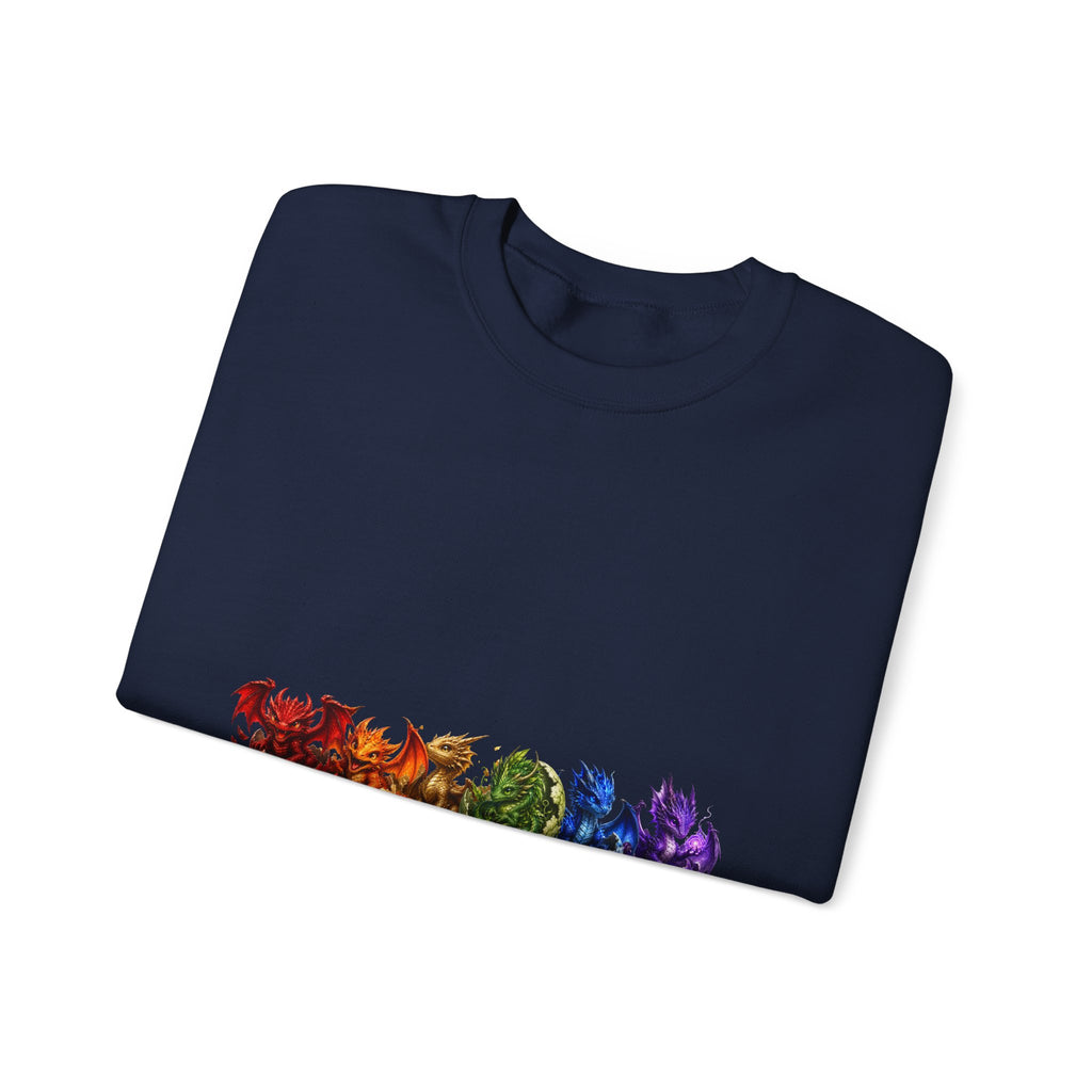 Rainbow Cat Crewneck Sweatshirt — Colorful Pride Cat Line Graphic