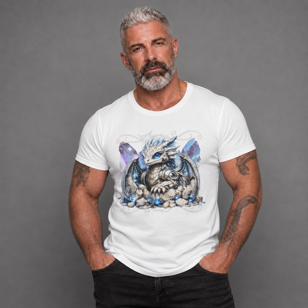 Ice Dragon Tee — Cute Baby Dragon Illustration T‑Shirt