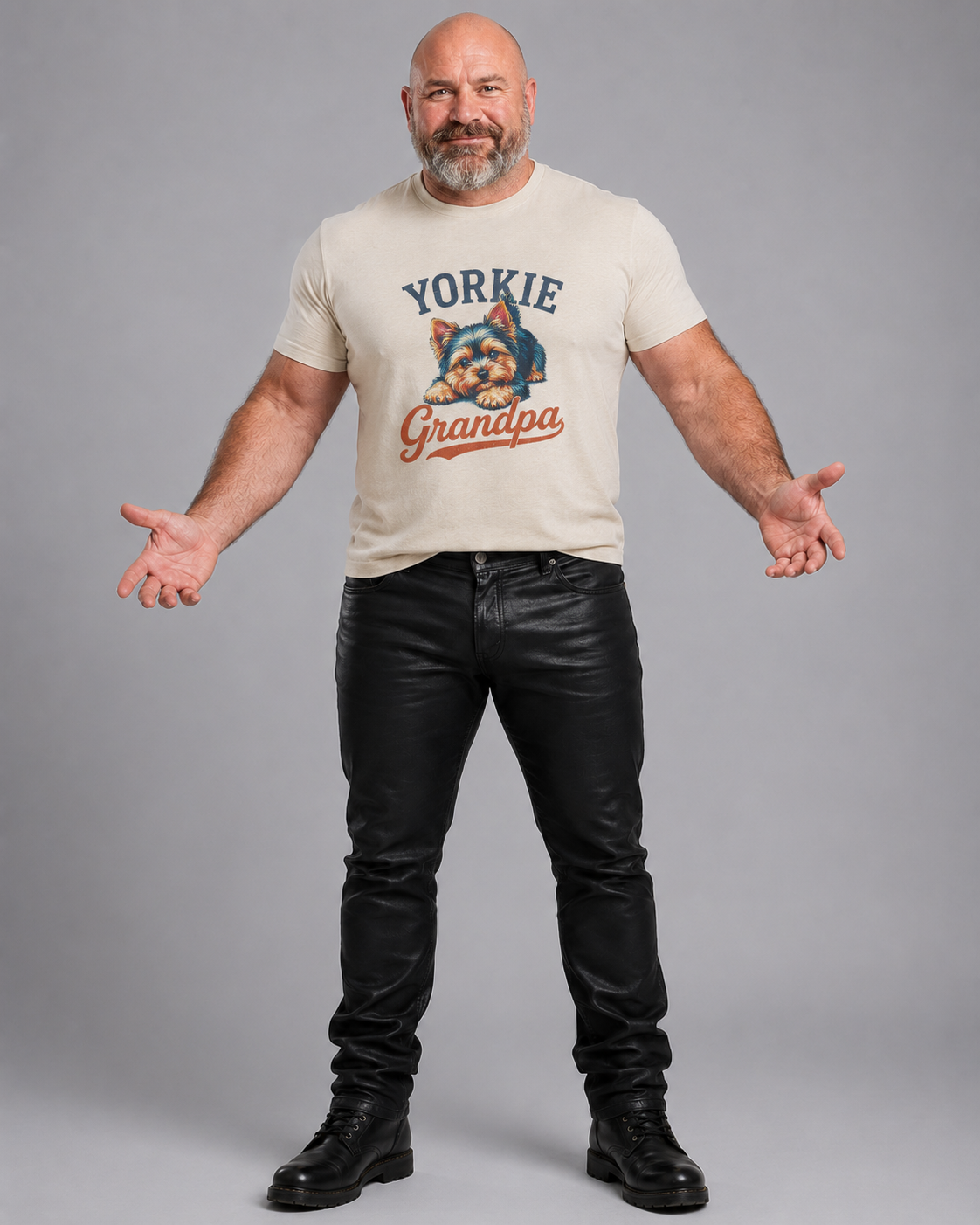 Yorkie Grandpa T-Shirt — Vintage Style Dog Lover Tee for Grandfathers