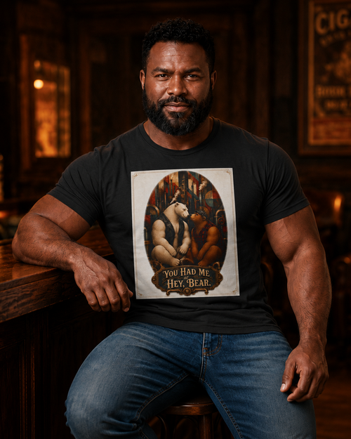 Bear Couple Graphic Tee — "You Had Me, Hey Bear" Vintage Woodland Love T-Shirt