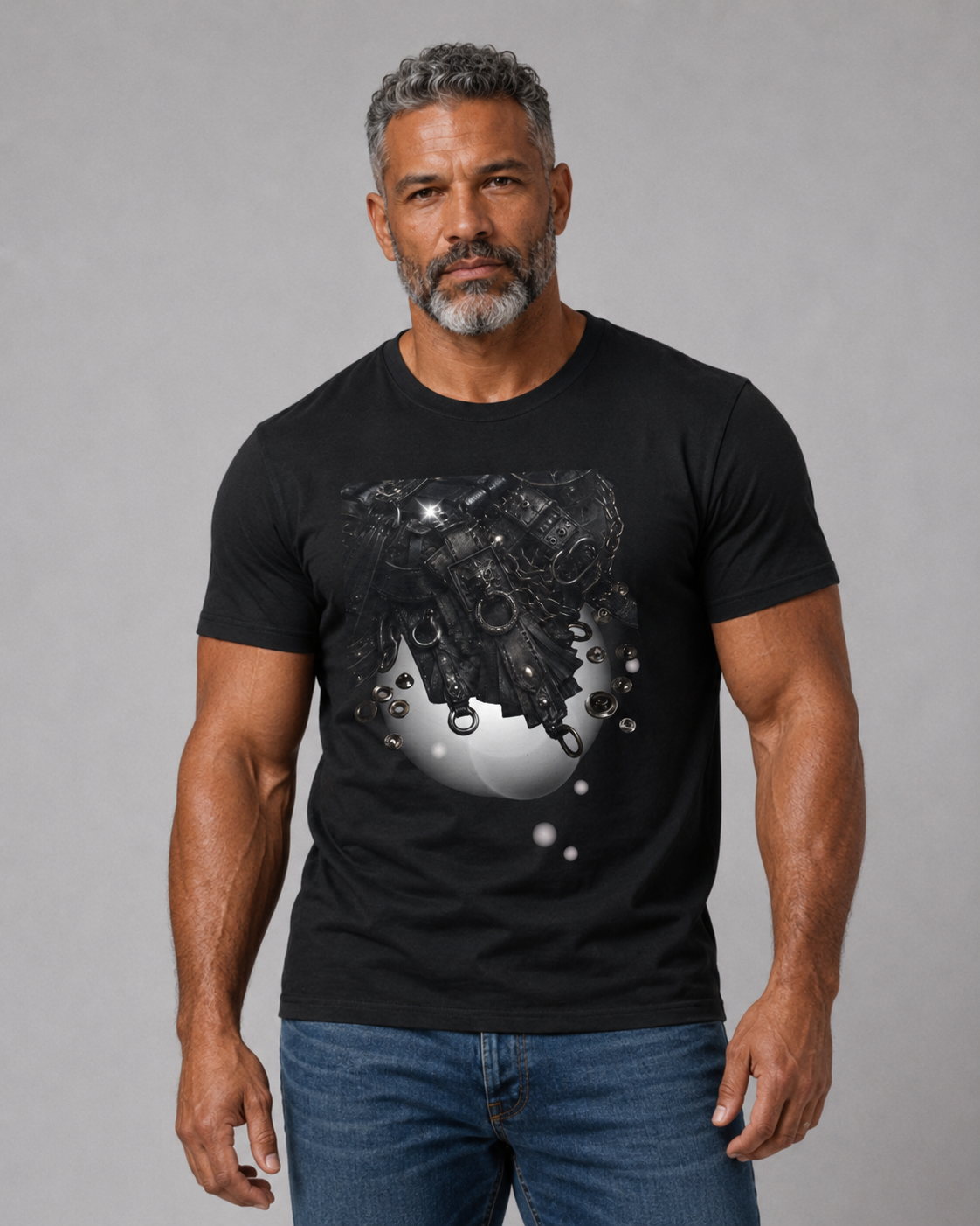 Abstract Black Ink Drip T-Shirt, Leather scraps piled as if the imply.