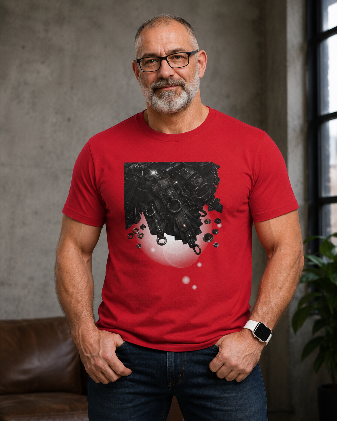 Abstract Black Ink Drip T-Shirt, Leather scraps piled as if the imply.