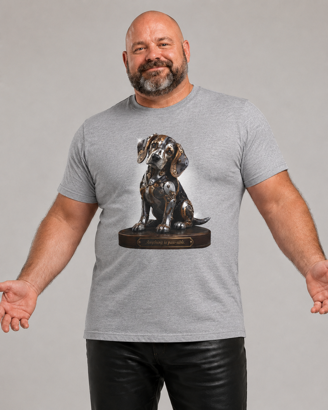 Beagle Tee – Cute Sitting Puppy Graphic T-Shirt. Beagle Puppy sitting on a trophy stand.