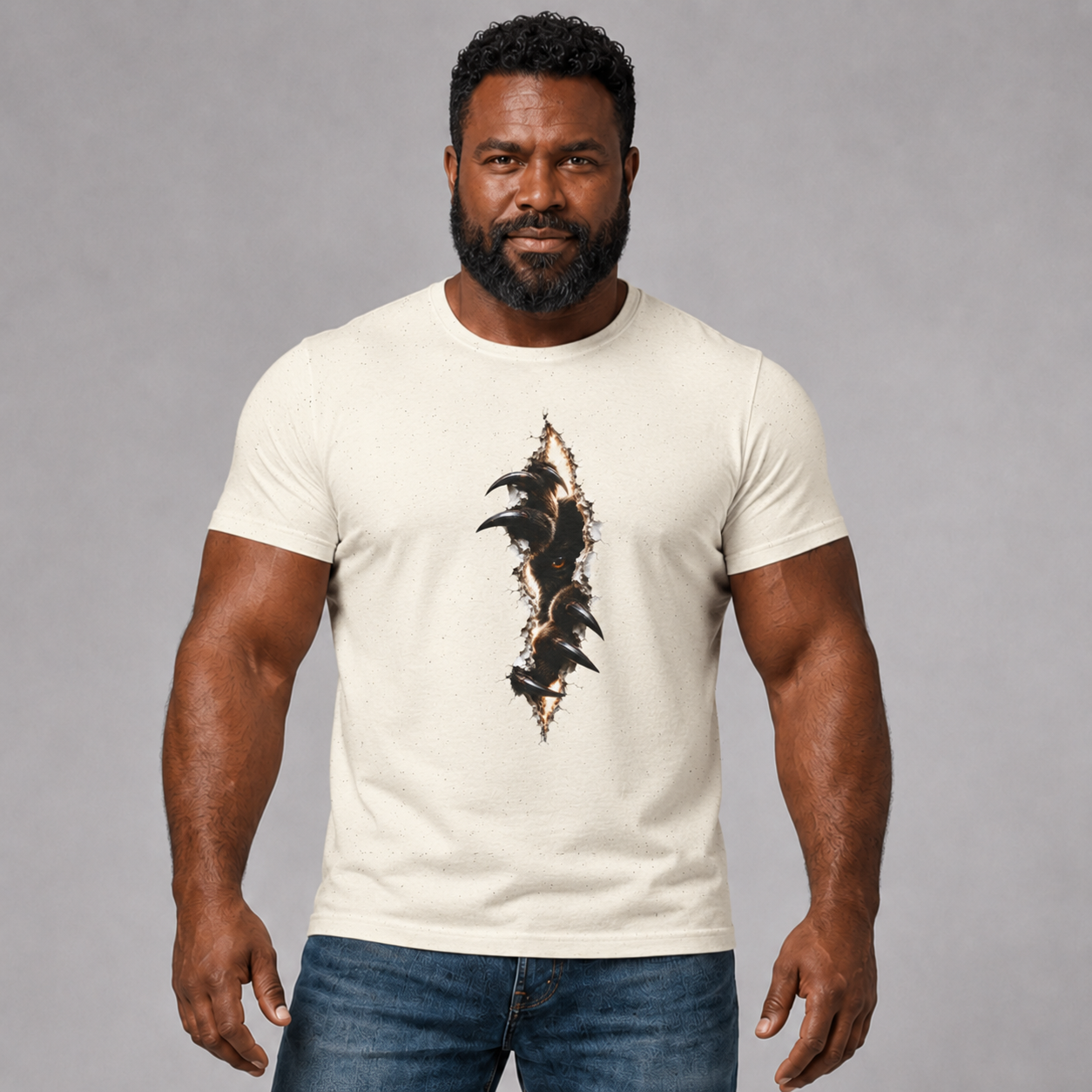 Bear Ripped Tee — Scarey Bear ripping through the shirt.Graphic T-Shirt