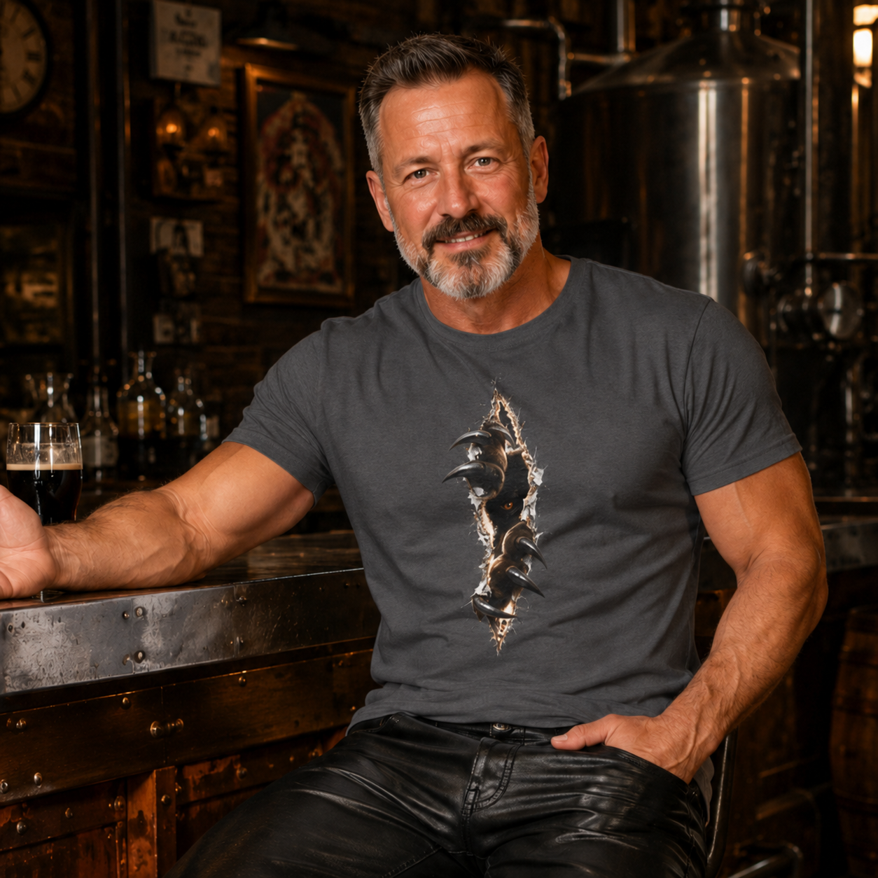Bear Ripped Tee — Scarey Bear ripping through the shirt.Graphic T-Shirt
