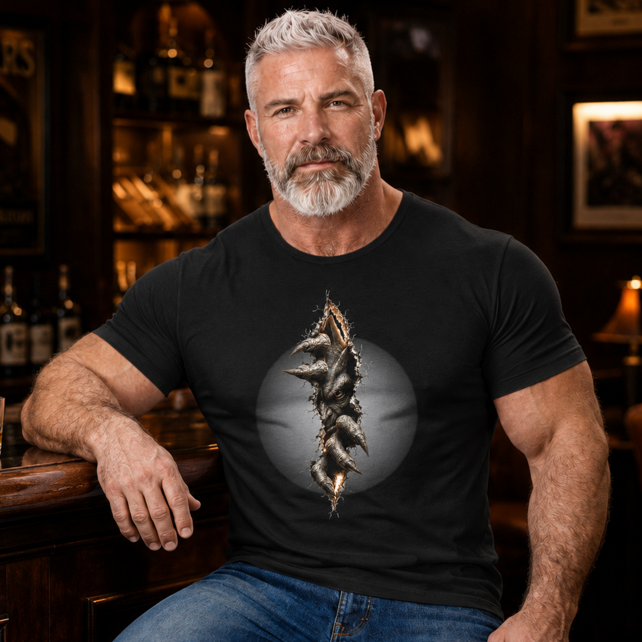 Wolf Pack Portrait Tee — Vertical Realistic Wolf Design. Beast inside breaking out.