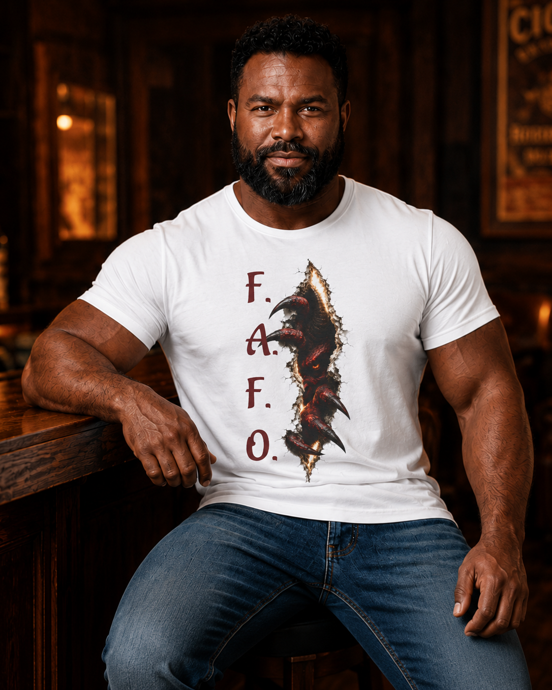 F.A.F.O. Demon inside Graphic Tee — Gothic Horror Vampire T-Shirt.