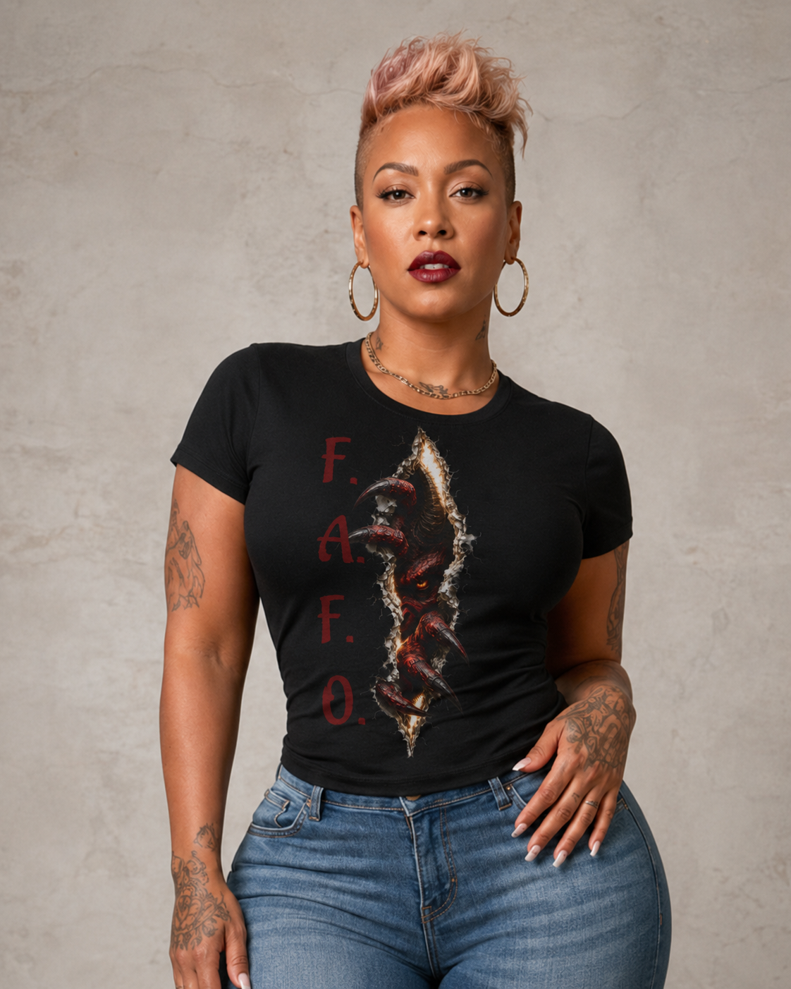 F.A.F.O. Demon inside Graphic Tee — Gothic Horror Vampire T-Shirt.