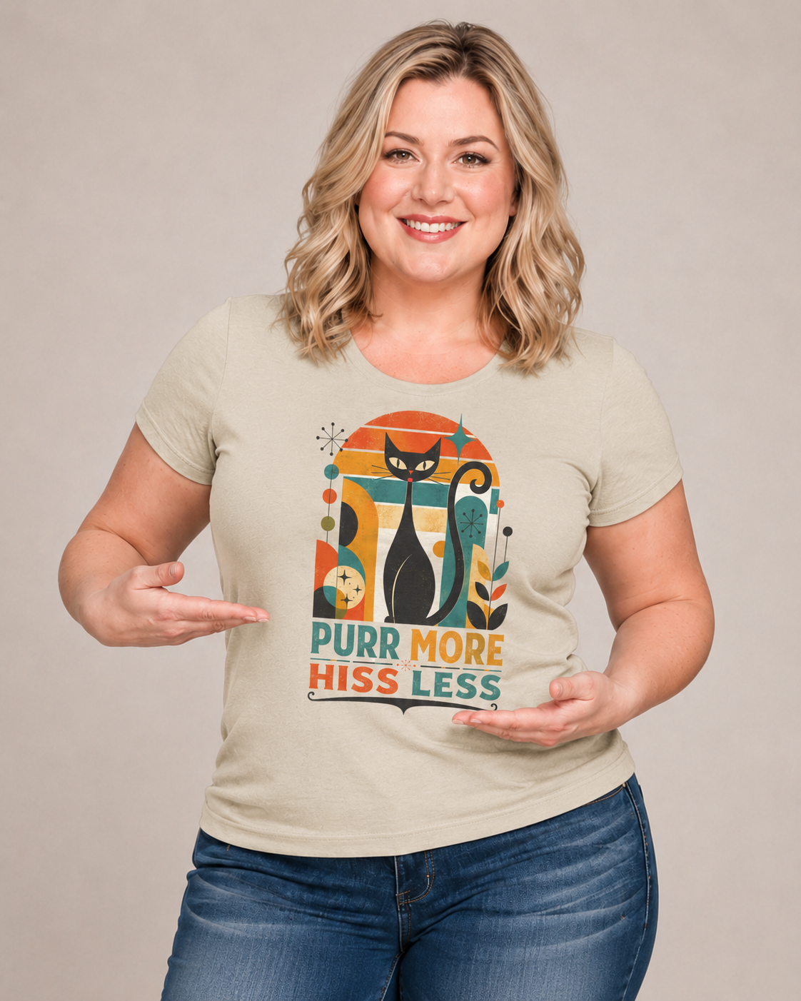 Purr More Hiss Less Cat T-Shirt