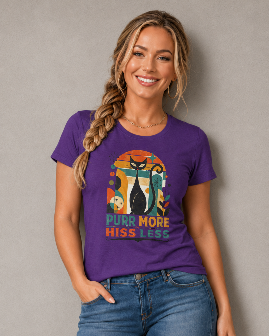 Purr More Hiss Less Cat T-Shirt