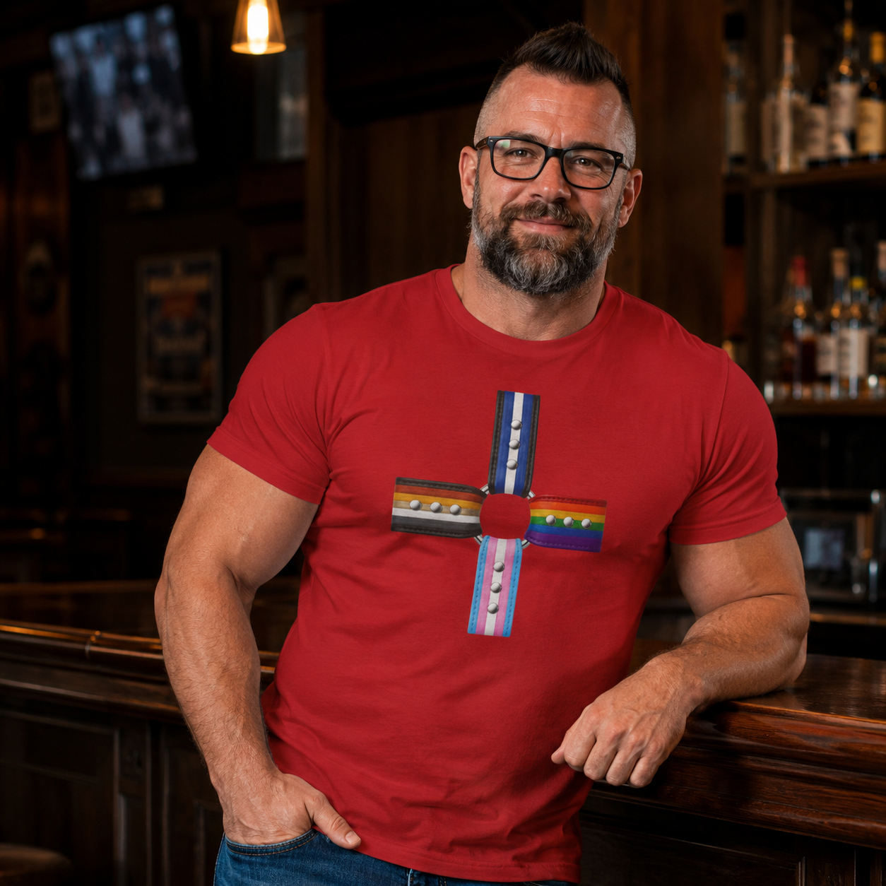LGBTQ+ Pride Flag Cross T‑Shirt — Inclusive Stripes Tee