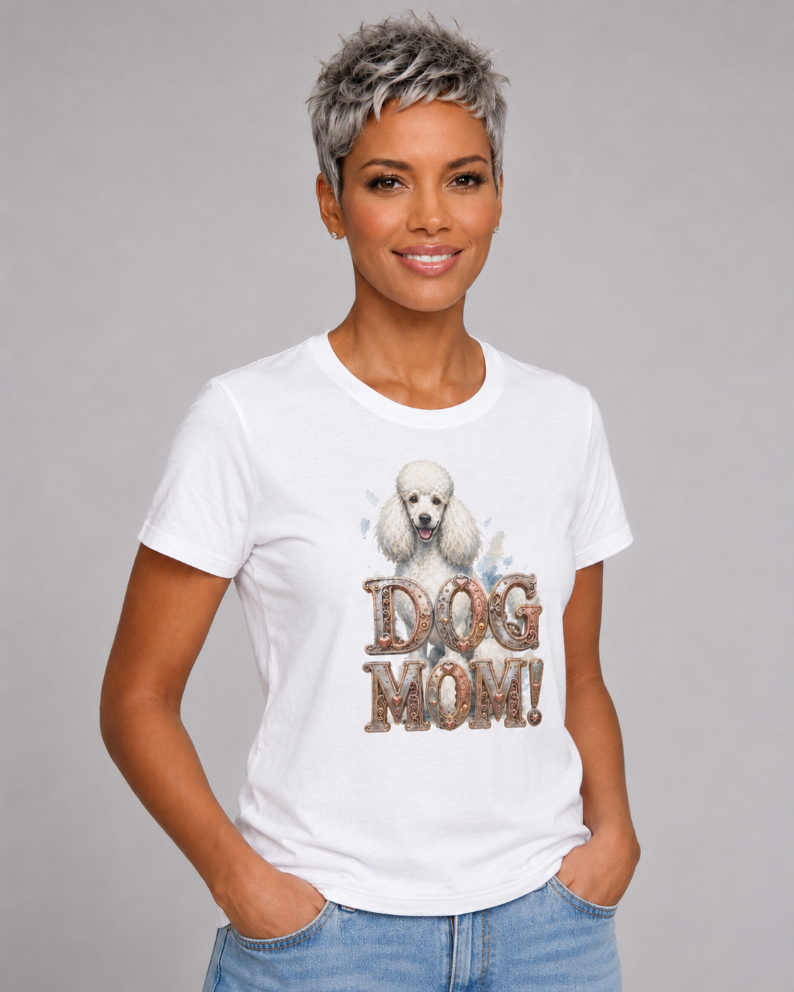 Dog Mom T‑Shirt — Cute Poodle Graphic Tee for Dog Lovers (Dog Mom!)