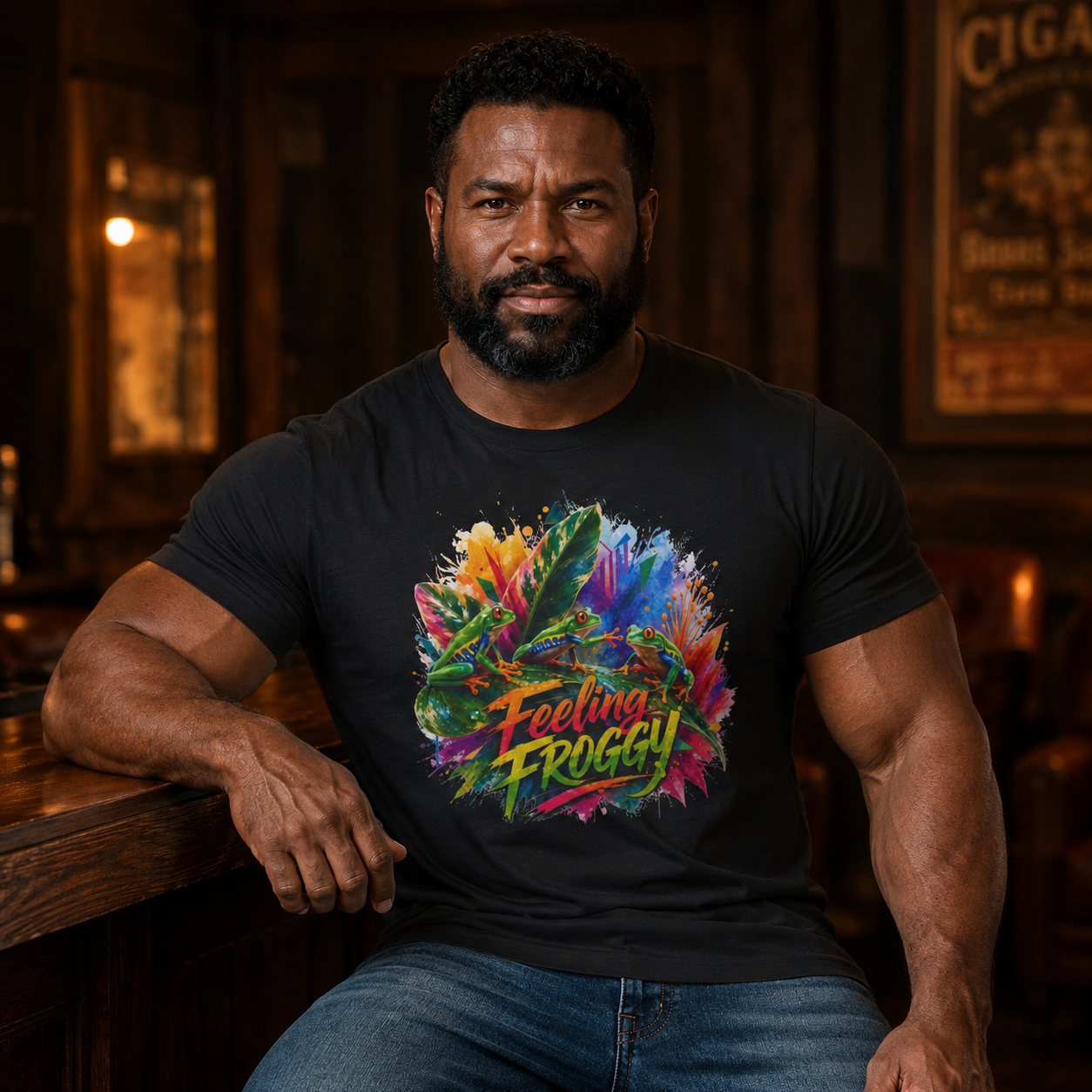 Feeling Froggy T-Shirt – Colorful Frog Graphic Tee