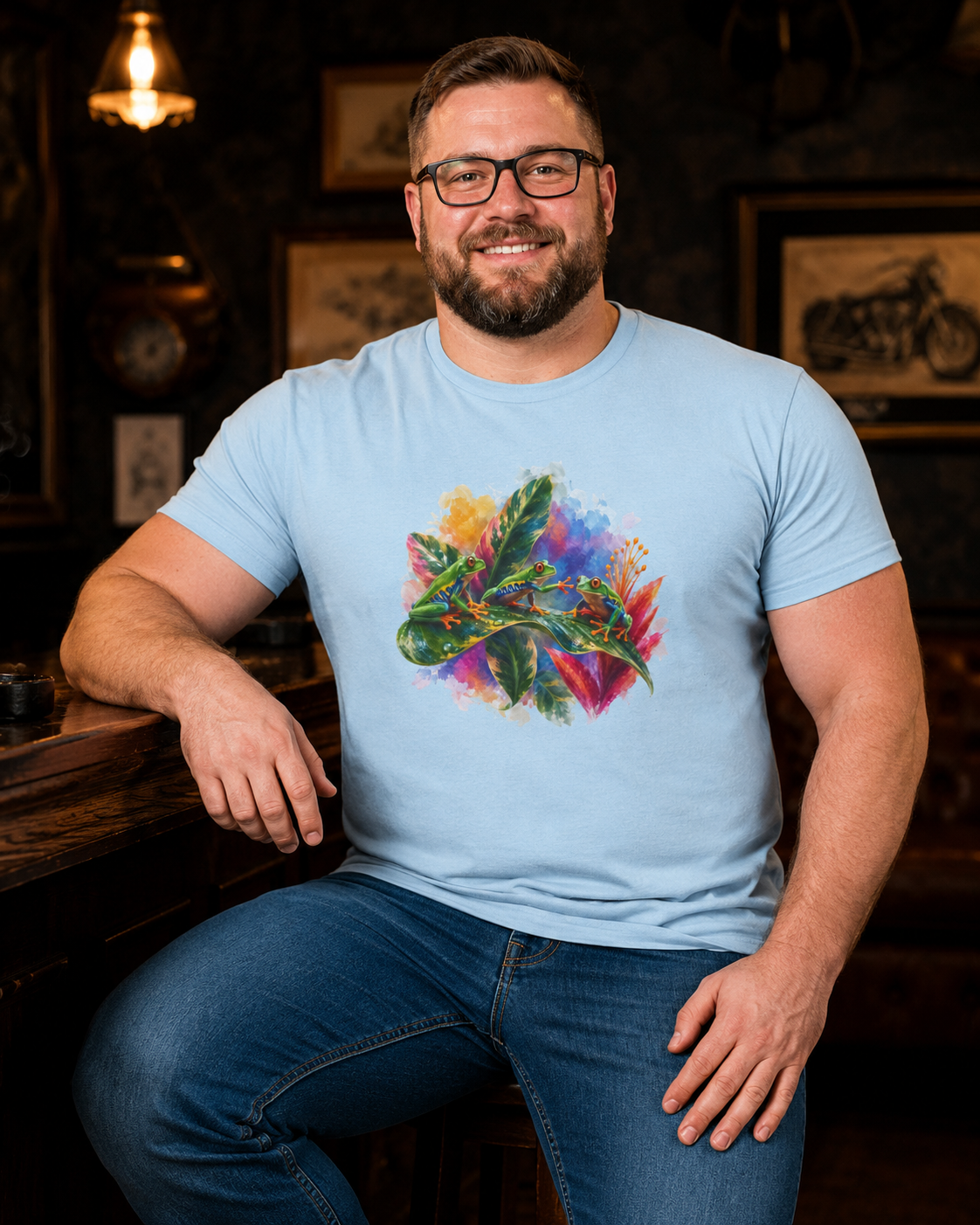 Tropical Tree Frog T-Shirt — Colorful Watercolor Frogs, Frog tee