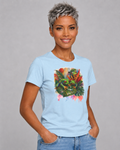 Tropical Leaf Watercolor T-Shirt — Vibrant Botanical Tee. Tree Frog tee