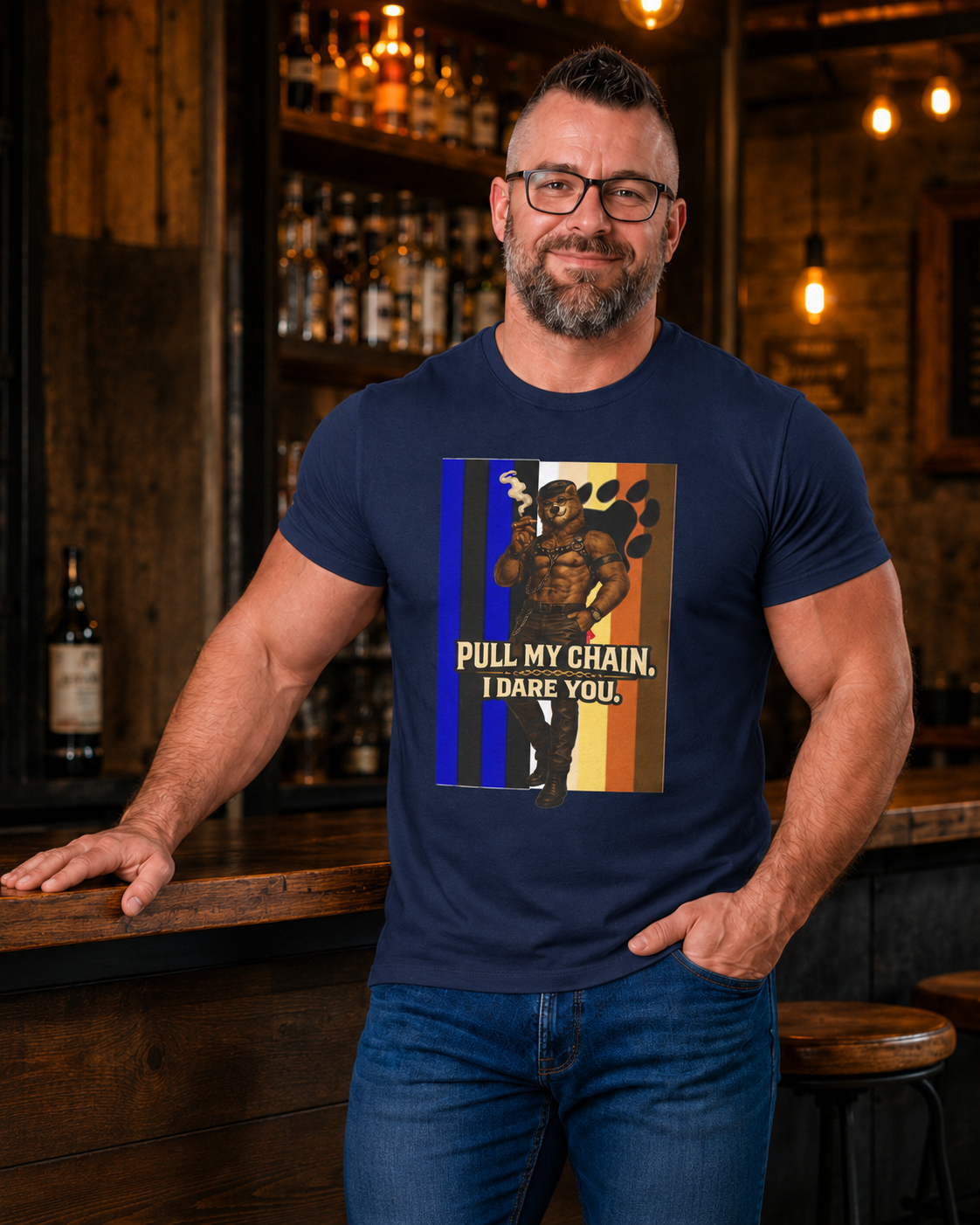 Pull My Chain Tee — Bold Retro Muscle Graphic T-Shirt