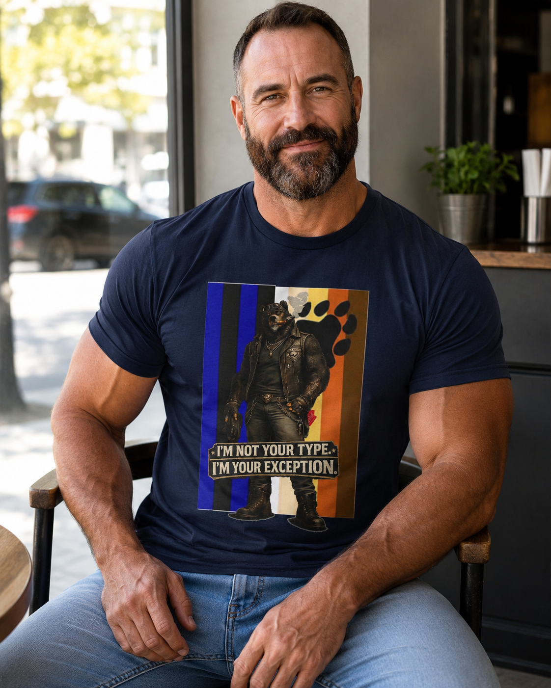 I'm Not Your Type — Graphic Tee (Bold Stripes & Wolf Silhouette)