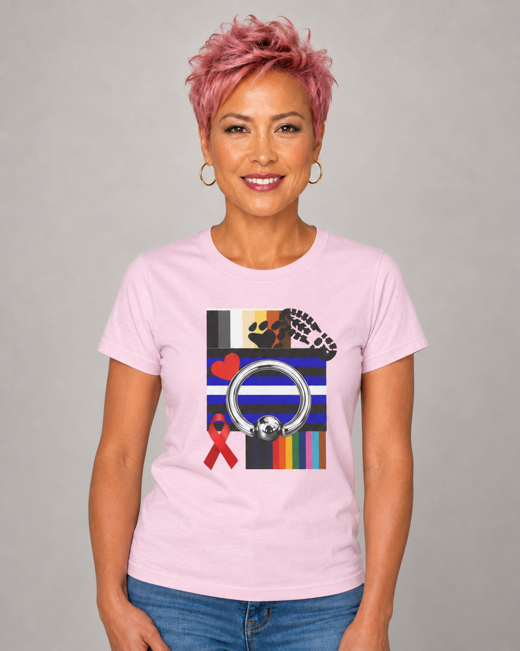 Awareness Ribbon & Pride Flag Graphic Tee