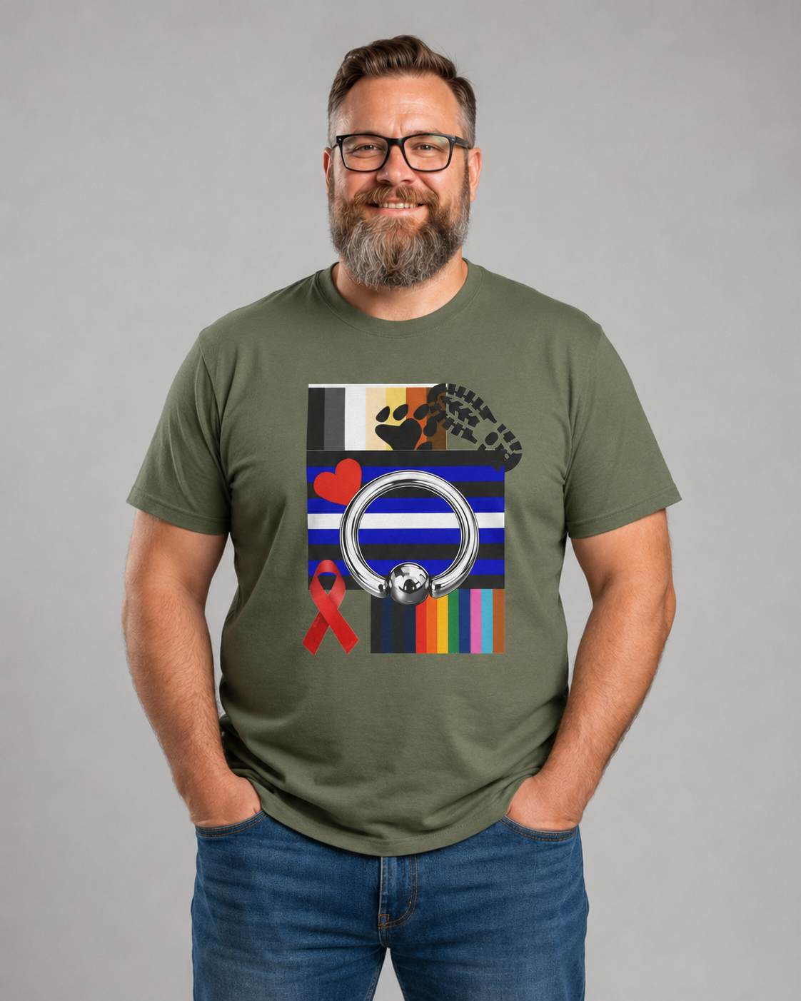 Awareness Ribbon & Pride Flag Graphic Tee