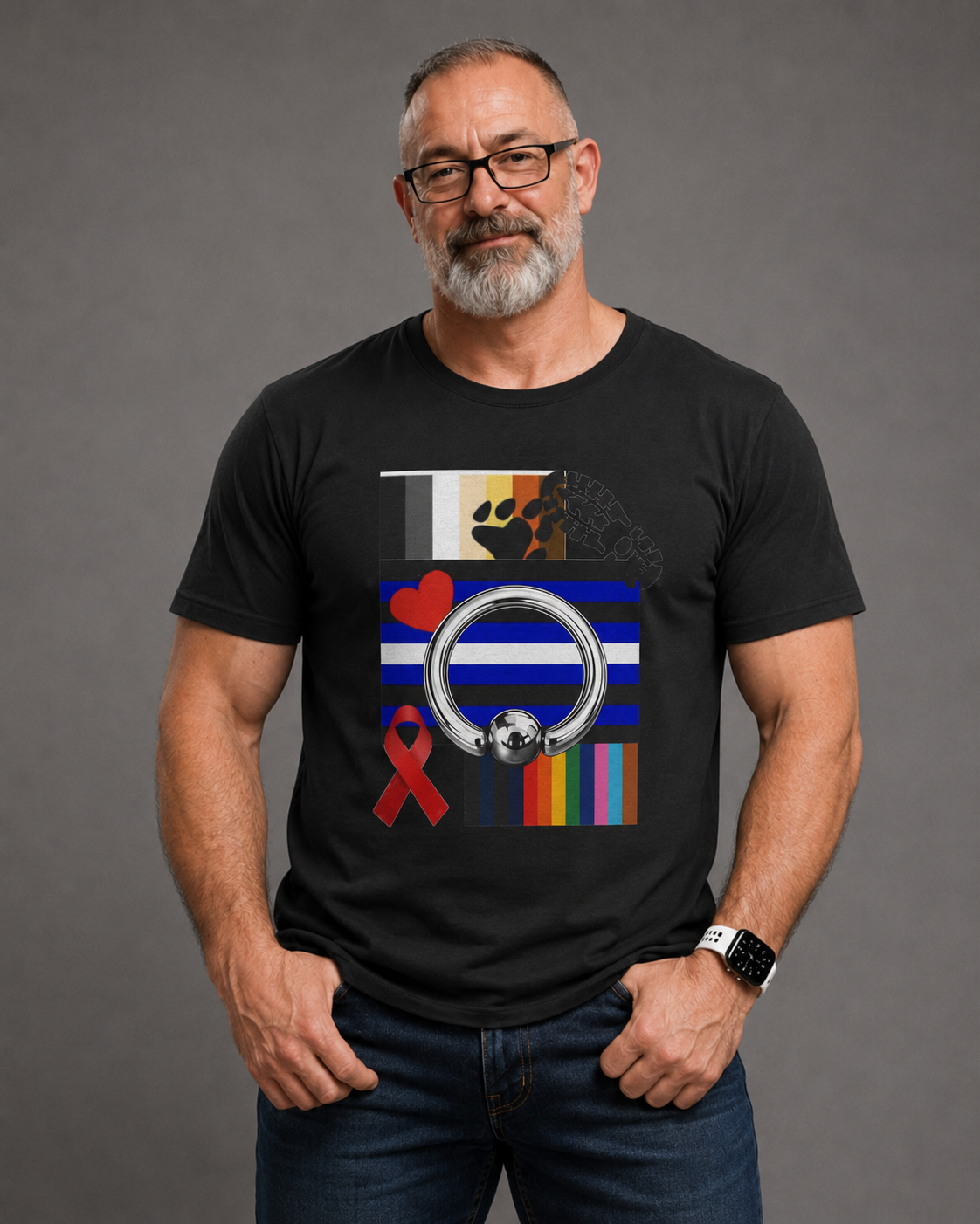 Awareness Ribbon & Pride Flag Graphic Tee