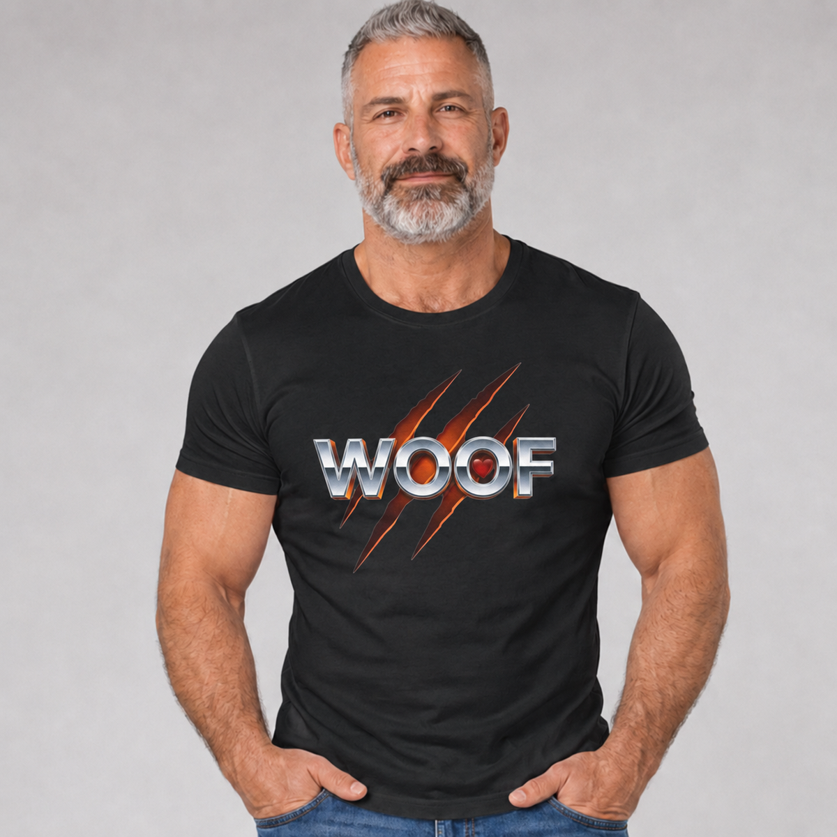 Woof Claw Mark Tee — A Bear man's shirt.