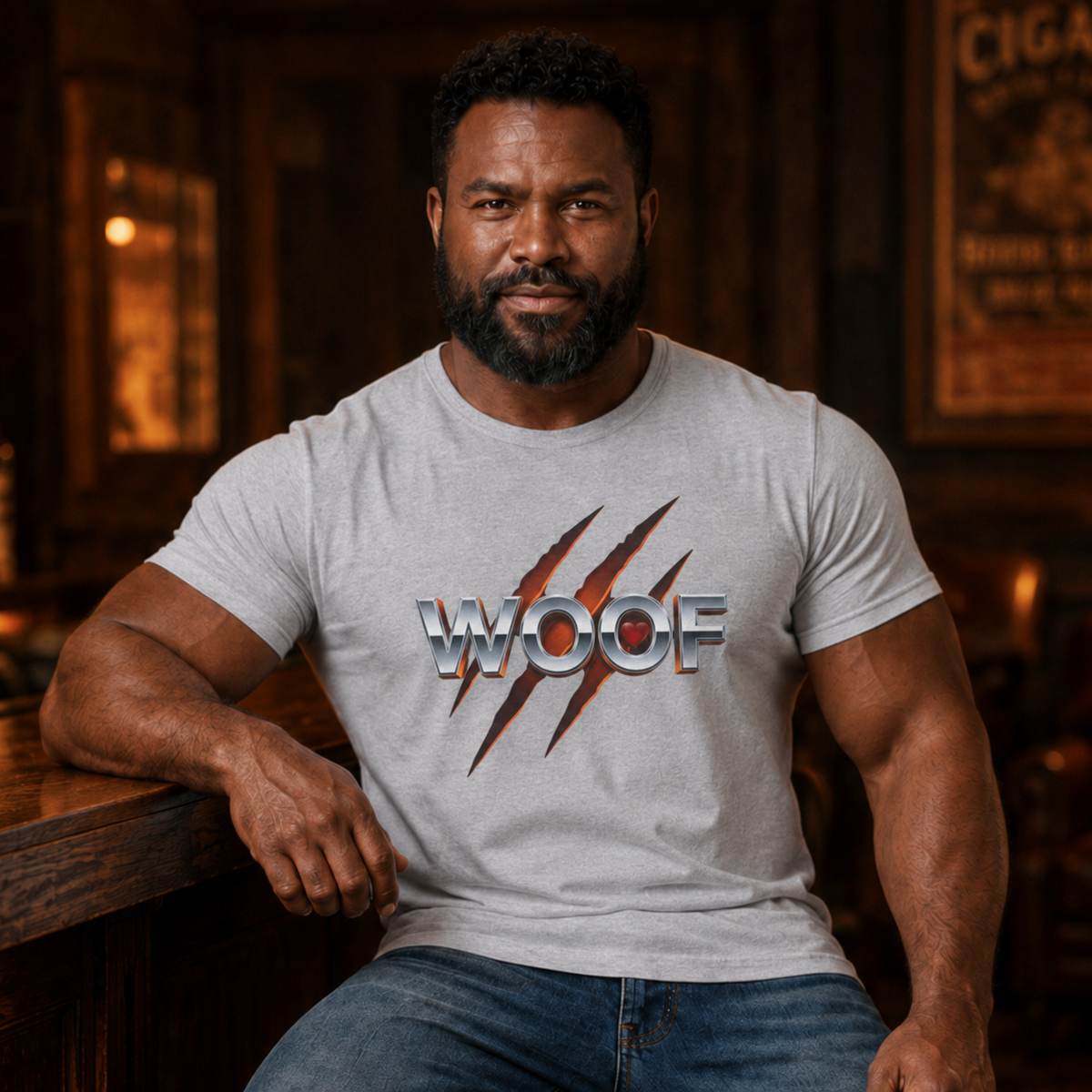 Woof Claw Mark Tee — A Bear man's shirt.