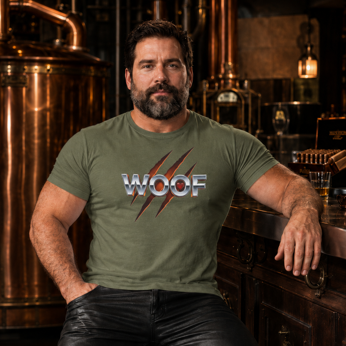 Woof Claw Mark Tee — A Bear man's shirt.