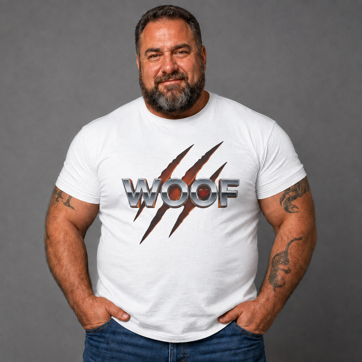 Woof Claw Mark Tee — A Bear man's shirt.