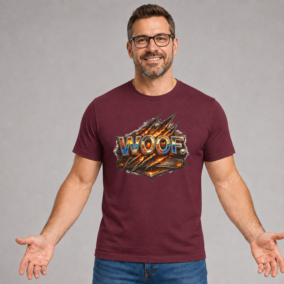Woof Ripped Metal Graphic Tee for Bear men and their admirers