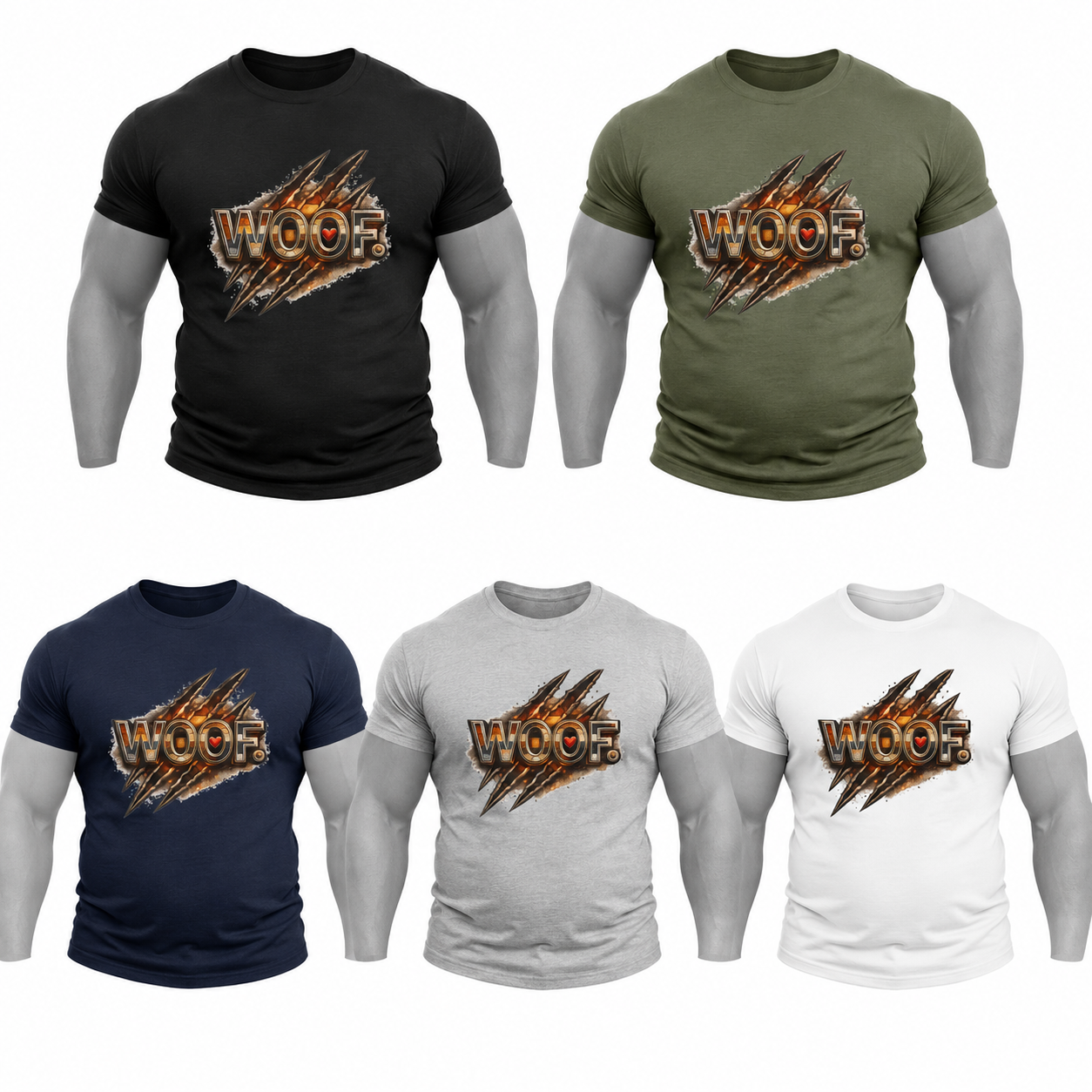 Woof Lightning T-Shirt — Bear mans WOOF t-shirt.