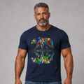 Stained Glass Bear Reflection T-Shirt — Colorful Nature Graphic Tee